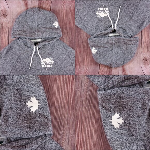Rare Roots Canada Salt & Pepper Grey Hooded Poncho Cape One Size Fleece - Picture 3 of 11